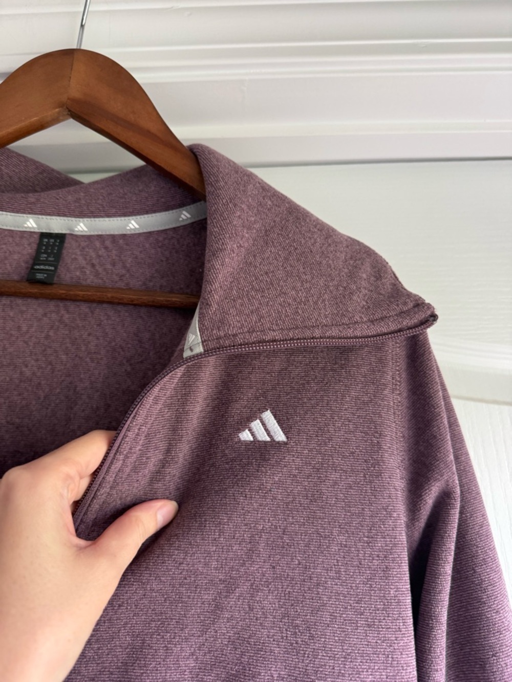adidas Dusty Mauve Full-Zip Fleece Jacket - Picture 3 of 9